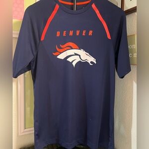 Majestic Navy Blue and Orange Denver Broncos Short Sleeve Tee #239